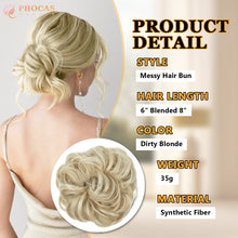 Messy Hair Bun Hairpiece Curly Synthetic Hair Ponytail -4 Colors