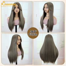 FH 23 inches long brown wig synthetic fiber  for Women Long Wig P15690