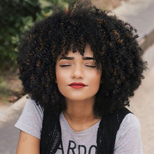 FH Afro Curly Wigs Fluffy Kinky Curly Hair Wig Synthetic Soft Hair Short Curly Wig 10Inch