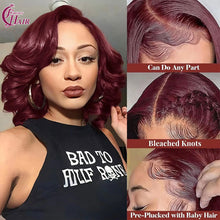 FH 300% 13x4 bouncy loose glueless lace frontal wig 100% Human Hair Lace Wig color #99j