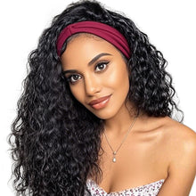 FH Curly Headband Wigs Synthetic Curly Headband Wig 13 inch Deep Wave Head (Natural Black)P15936
