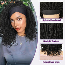 FH 15 Inch  Black Pixie Bob Headbands Wigs With Curly Ends P15426