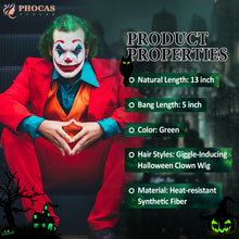 Lakihair Mens Wig Short Green Wigs for Men Clown Wig 14inch 70s 80s Male Wig