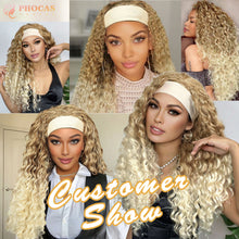 FH  Headband Wig Half Wig Wigs for Blonde Women Curly Wigs (24''-Blonde)P15414