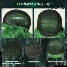 Phocas Short Green Wigs for Men Mens Wig Clown Wig 70s 80s Male Wig