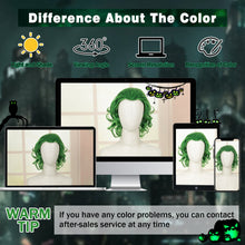 Load image into Gallery viewer, Phocas Short Green Wigs for Men Mens Wig Clown Wig 70s 80s Male Wig