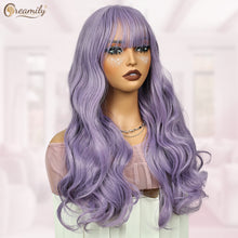 FH 21 inches Cosplay Light Curly Hair Wig Synthetic fiber wig purple P14958