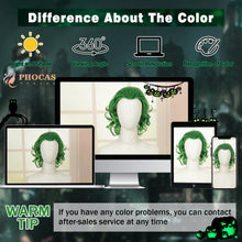 Load image into Gallery viewer, Lakihair Mens Wig Short Green Wigs for Men Clown Wig 14inch 70s 80s Male Wig