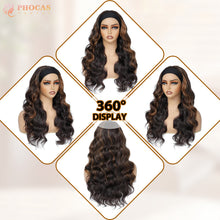 FH Body Wave Headband Wig Half Wig Wigs for Black Women Curly Wigs  24 Inch(24''-Blonde) P15143