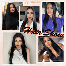 FH Synthetic Fiber 26 Inches Long Black Wig Straight Wig Long Wig with Bangs  P14943