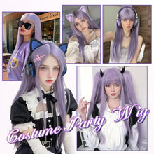 FH 22 inches 100% heat-resistance synthetic fiber wig purple wig P14959