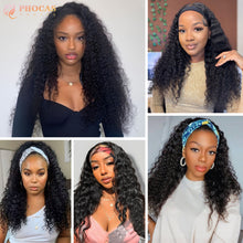 FH Headband wigs Long Curly Wig Natural Black Wig/ Blackheadband 25'' P15323
