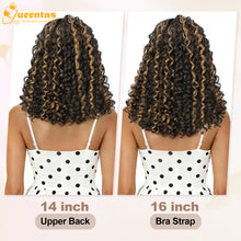 FH Curly Headband Wigs for Women 14 inch Deep Wave Black Bob P16023
