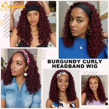 FH Curly Half Wig, Deep Wave Headband Wigs Glueless No Lace (16