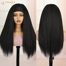 FH Headband wigs Long kinky straight wig Natural black wig/ Blackheadband 19'' P15320