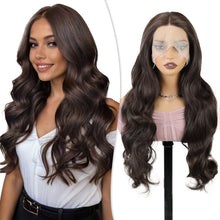 FH 26 Inch13x3 Synthetic Wig Dark Brow Long Body Wave HD Lace Frontal Wigs P15612