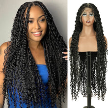 FH Boho Braid Wig 22'',Knotless Braided Wigs Double Full Lace Box Braids Wig P15242