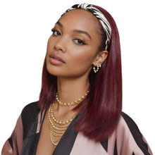 FH Synthetic Head Band Wigs Shoulder Length No Lace  16''(Red Wine #99J)P16027