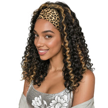 FH Curly Wigs Deep Wave Blonde Headband Wig Half Wig Synthetic, (20
