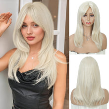 FH 17 inches Platinum blonde long straight Long Wigs for Women P15912