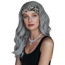 FH 14 Inch Silver Grey Wavy Headband Wig Synthetic Heat Resistant Deep Wave Hair  P15960