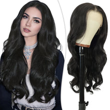 FH Invisible HDTransparent Lace Heat-resistancesynthetic fibers Long wave wig Black 26''  P15963