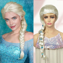 Load image into Gallery viewer, Phocas Elsa Wig Platinum Blonde Wigs for Women Braided Ponytail Wig Princess Wig