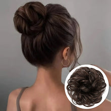 Messy Hair Bun Hairpiece Curly Synthetic Hair Ponytail -4 Colors