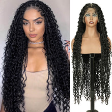 FH Boho Braid Wig 22'',Knotless Braided Wigs Double Full Lace Box Braids Wig P15242