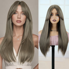 FH 23 inches long brown wig synthetic fiber  for Women Long Wig P15690