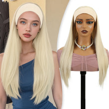 FH Straight Headband Wigs Blonde Synthetic Glueless Headband Wig 22 Inch (Blonde) P15917
