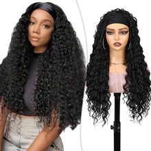 FH Headband wigs Long Curly Wig Natural Black Wig/ Blackheadband 25'' P15323