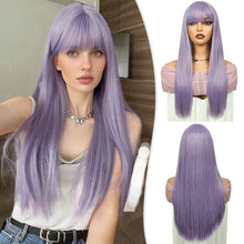 FH 22 inches 100% heat-resistance synthetic fiber wig purple wig P14959