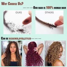 Fantasy Hair Boho Braiding Hair Bulk  1 bundle- 100g Deep Wave #1 Jet Black 100% Human Hair for Braiding,12-24inches.