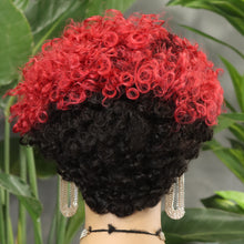 FH 100% human hair wig 8 inches machine made wig short curly wig various colors