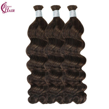 FH hair bundle no weft #4 Chocolate Brown Loose Deep Wave Human Hair Braiding Bulk - Soft & Tangle-Free