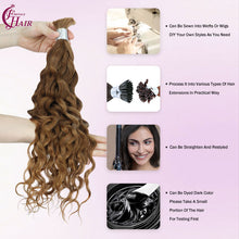 FH hair bundle no weft #30 Copper Brown Water Wave Braiding Hair Bulk - Soft Human Hair Extensions