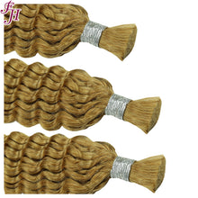 FH 1 bundle 100% Virgin Human Hair Bulk - Deep Wave #27 Honey Blonde Braiding Hair Extensions.