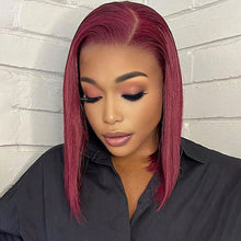 FH 12inches Straight Wig Synthetic Wig Full Double Lace Hair Cap,Super Soft And Breathable P15819