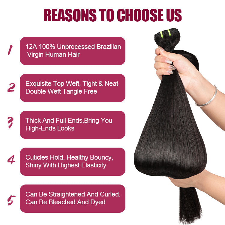 FH One Piece 24"-30" Vietnamese Raw Human Hair  Machine Weft  Weaving Bundle