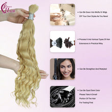 FH hair bundle no weft Water Wave Hair Bulk for Braiding - #613 Platinum Blonde 100% Human Hair