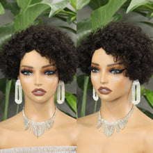 FH 100% human hair wig 8 inches machine made wig short curly wig various colors