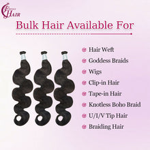 FH 1 bundle 100g/pack body wave human hair bulk shade 2 (Light Brown) boho braids bulk hair 12-24 inches.