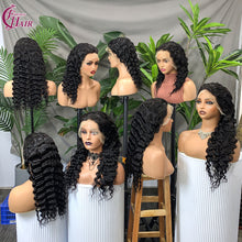 FH 280% 13x4 Full frontal deep wave 100% Human Hair Lace Wig Natural Color