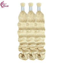 FH hair bundle no weft Loose Deep Wave Braiding Hair Bulk #613 Platinum Blonde - 100% Human Hair for Boho Braids
