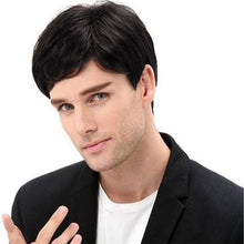 FH Men Hair Replacement Black Wigs for Men Full Wig for Male Guy 8 Inches P12070K