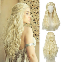FH Long Wigs for Women Long Wig with Bangs Natural Synthetic Hair Wigs  gold P15295