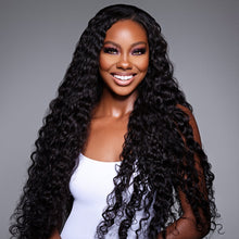 FH Super dense 220% deep wavy human hair lace wig • 13x4 lace • 22 inches, makes your face look smaller, natural and realistic