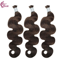 FH 1 bundle 100g/pack body wave human hair bulk shade 4 (Brown) boho braids bulk hair 12-24 inches