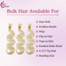 FH 1 bundle 100g/pack body wave human hair bulk shade 27 (light blonde) boho braids bulk hair 12-24 inches